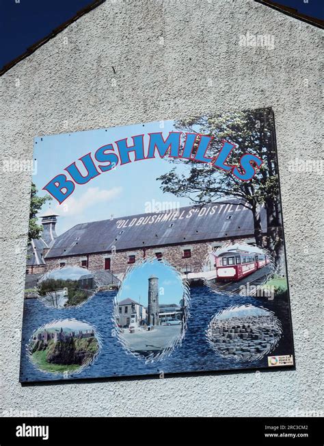 Tourist murals in Bushmills, showing the village and nearby attractions, Riverside Ct, Bushmills ...