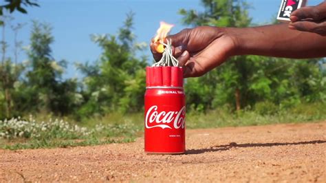 RED BIJILI FIRECRACKERS INSIDE COCA COLA - YouTube