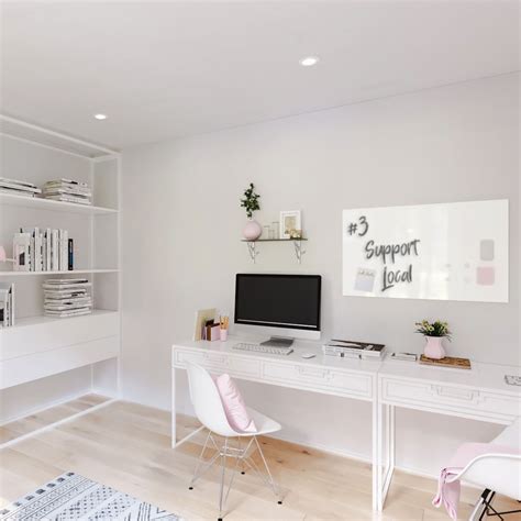 Minimalist Home Office with Glass Whiteboard | White board, Home office ...