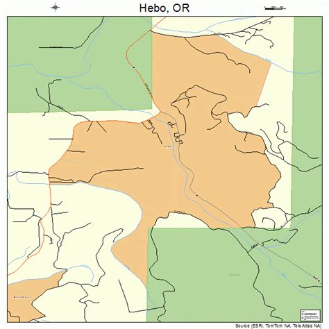 Hebo Oregon Street Map 4133100