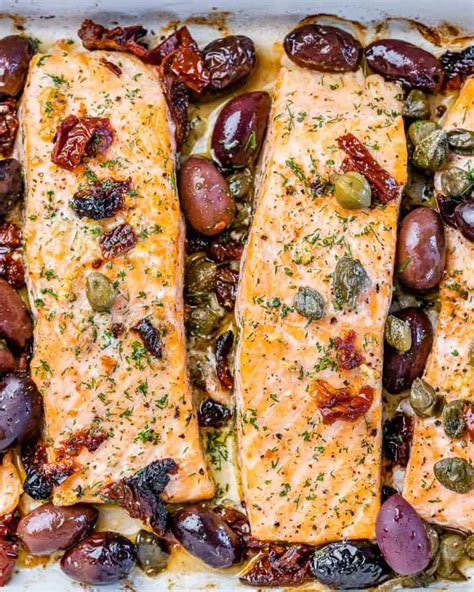 The BEST Mediterranean Baked Salmon - Healthy Fitness Meals