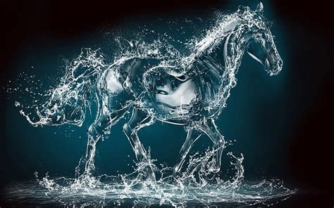 HD wallpaper: clear horse illustration, water, artwork, liquid, motion, splashing | Wallpaper Flare