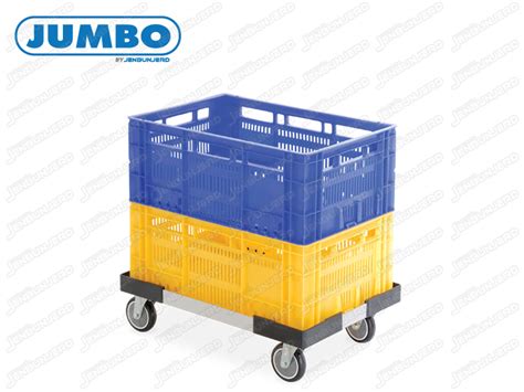 Dolly for Plastic Container - Internal Dimension 605x405 mm 200 kg | jumbotrolleys