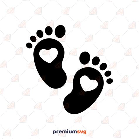 Baby Feet with Heart SVG, Newborn SVG Instant Download | PremiumSVG