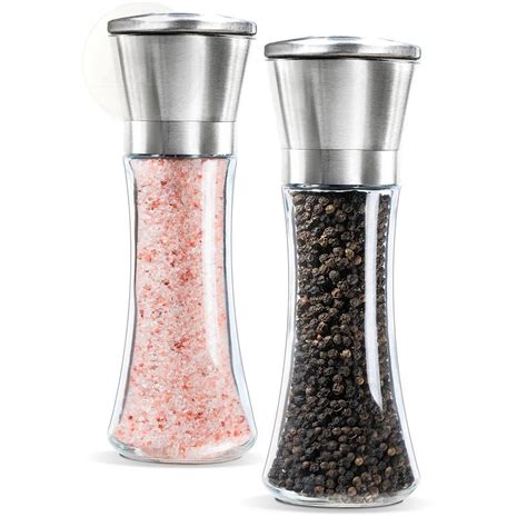 1PCS/2 Pcs Salt And Pepper Grinder Set 304 Stainless Steel Pepper Grinder Manual Pepper Grinding ...