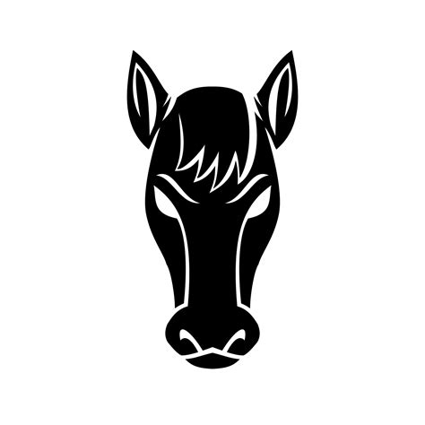 Angry Bronco Mustang Stallion or Horse Front View Mascot Black and White 4504387 Vector Art at ...