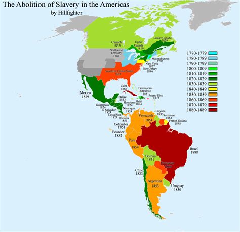 The abolition of slavery in the Americas.... - Maps on the Web