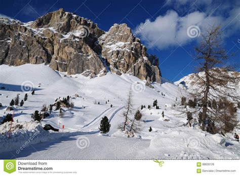 Lagazuoi Mountain As Seen From Passo Falzarego In Winter ... | Skiing ...