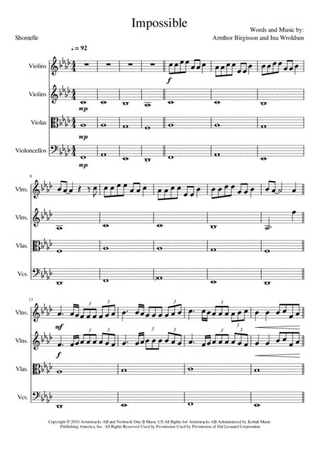 Impossible By Shontelle Sheet Music - multifilesabc