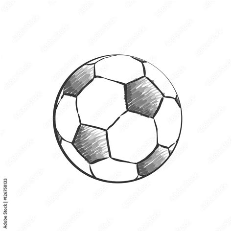 Football icon sketch. Soccer ball drawing in doodles style. Football hand-drawn sketches in ...