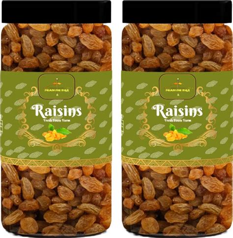 J.S. Dhanush Baan 100% Natural Premium Seedless Raisins (Kishmish) 500g (Pack of 2-250g Each ...