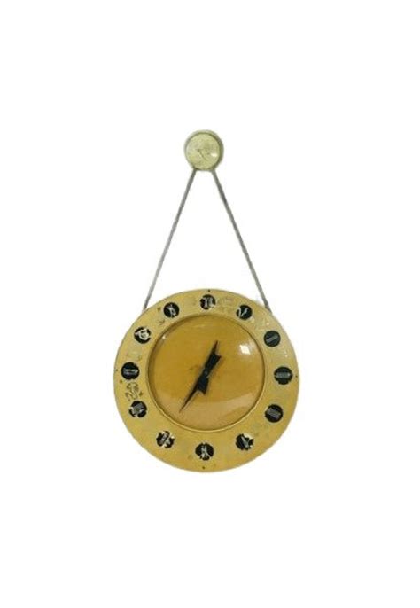 Antique Wall Clock Horoscope Vintage 80s Vintage Home Decor Quartz ...