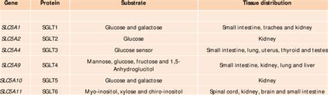 Types of Sodium Glucose Transporters | Download Table