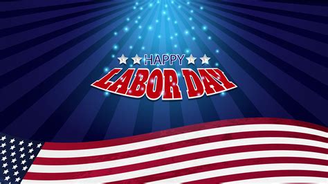 Labor day banner vector illustration, USA flag waving on blue background 25259911 Vector Art at ...