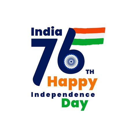 76th India Independence Day logo design with tricolor Indian flag ...