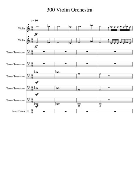 300 Violin Orchestra Sheet music for Violin, Trombone, Percussion ...