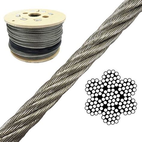 12mm 7x19 Galvanised Steel Wire Rope Cable 100 Meter Reel