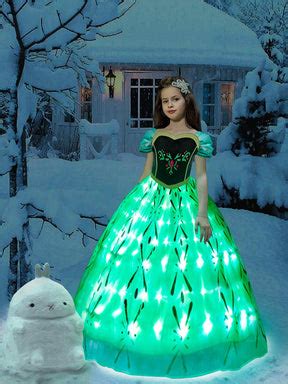 Glowing Anna Costume For Girls Illuminate Your Frozen Look - Uporpor