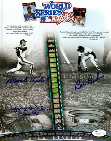 Bill Buckner & Mookie Wilson Signed Mets 1986 World Series 8x10 Photo ...