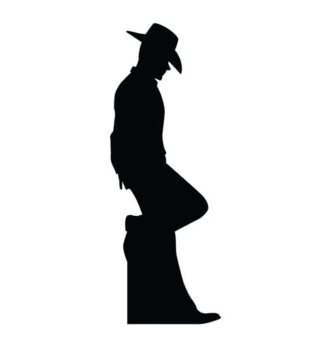 Cowboy Leaning Silhouette