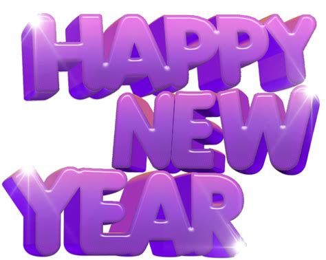 Happy New Year Purple Text Transparent PNG - PNG Play