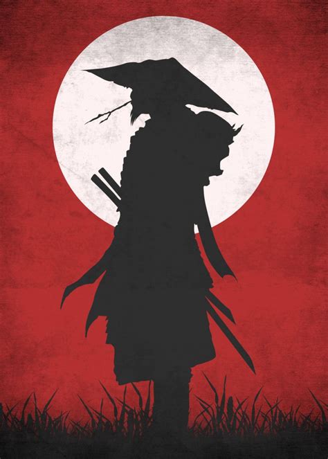 'Red Samurai' Poster by Eternal Art | Displate | Samurai artwork, Samurai wallpaper, Samurai art