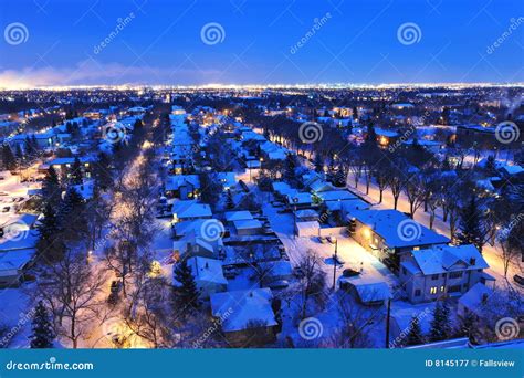 Winter city night stock image. Image of cold, community - 8145177