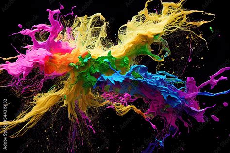 abstract colorful 3d paint splatter as wallpaper background Stock Illustration | Adobe Stock