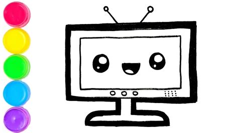 How To Draw A Television TV Easy Step By Step Drawing Video For Kids ...