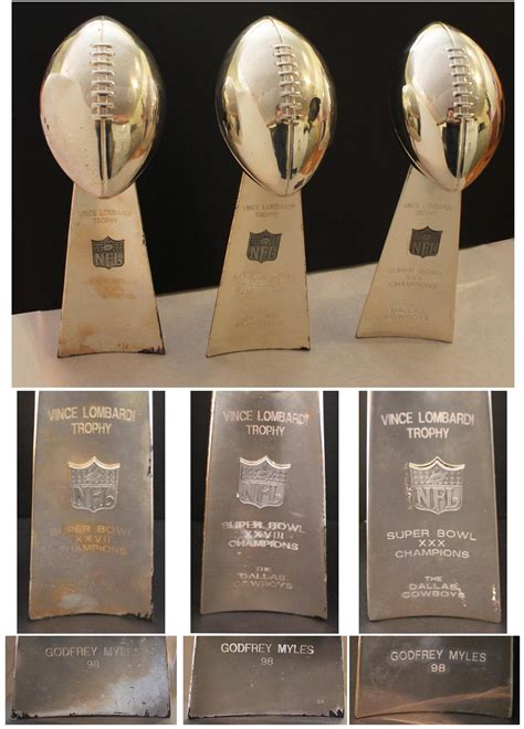 Three Super Bowl Trophies