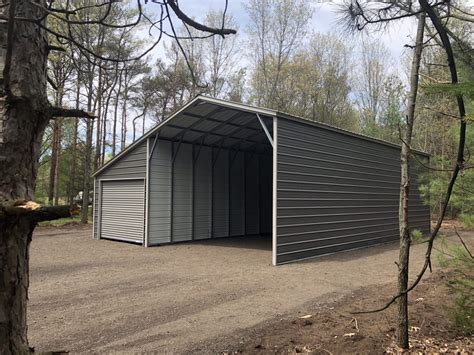 30x40x12-8 RV Carport with Lean To Storage in Fruitport, Michigan - Midwest Steel Carports