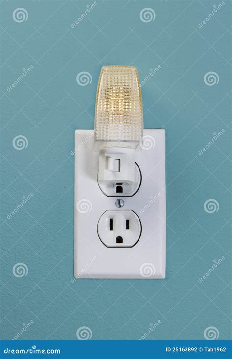 Wall Outlet Light for Night Time Stock Photo - Image of interior, security: 25163892