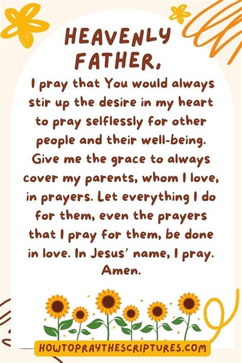 A Child's Prayer For Their Parents