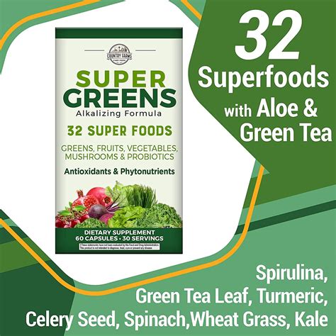 Country Farms Super Greens Capsules 32 Super Foods - 60 Capsules