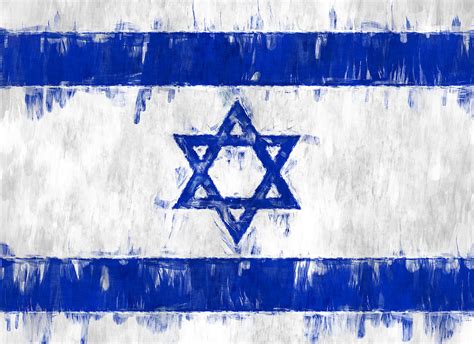 Israel Star of David Flag Painted Photograph by Kurt Van Wagner - Fine Art America