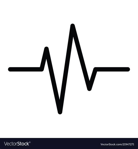 A heartbeat icon with simple life wave line Vector Image