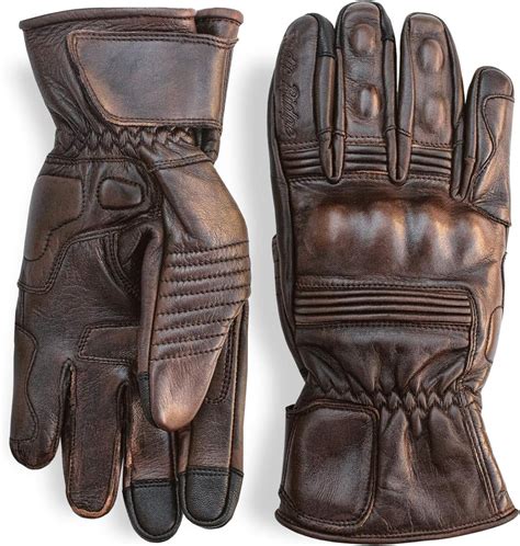 Premium Leather Motorcycle Gloves (Brown) by Indie Ridge Mobile ...