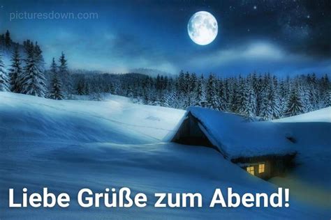 Guten abend bild Haus im Schnee kostenlos downloaden