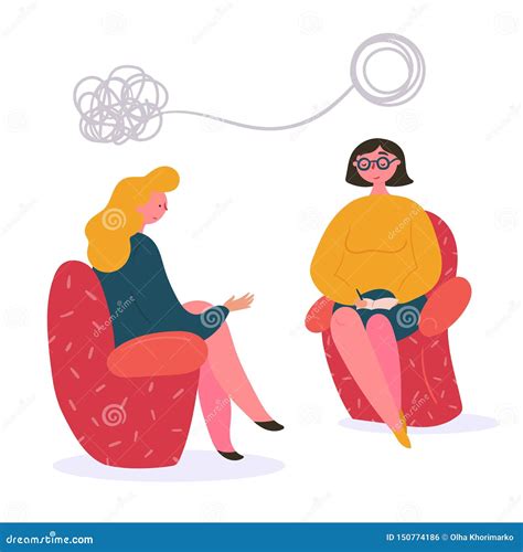 Woman at Therapy with Psychologist and Therapist Stock Vector - Illustration of endometriosis ...