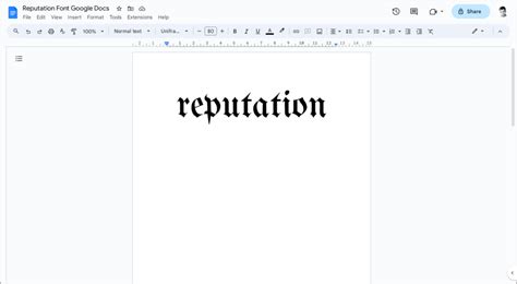 Reputation Font Google Docs