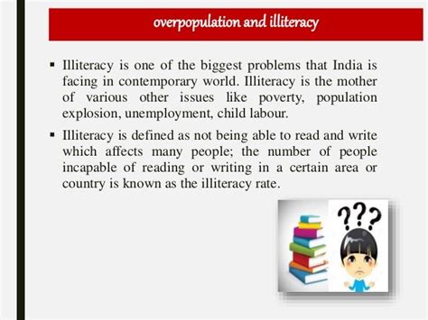 ADVERSE EFFECTS OF OVERPOPULATION (POVERTY, ILLITERACY, POLLUTION)