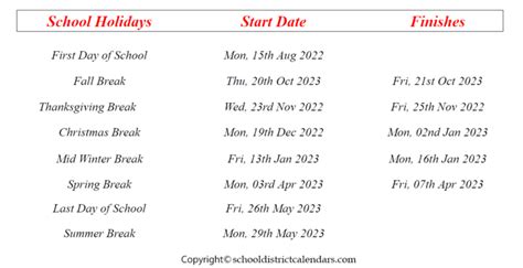 Canyons School District Calendar 2022-2023 With Holidays