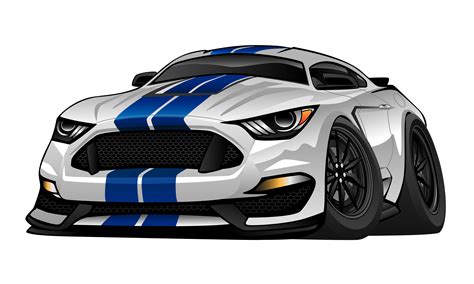 Modern American Muscle Car Cartoon Vector Illustration 371558 Vector ...