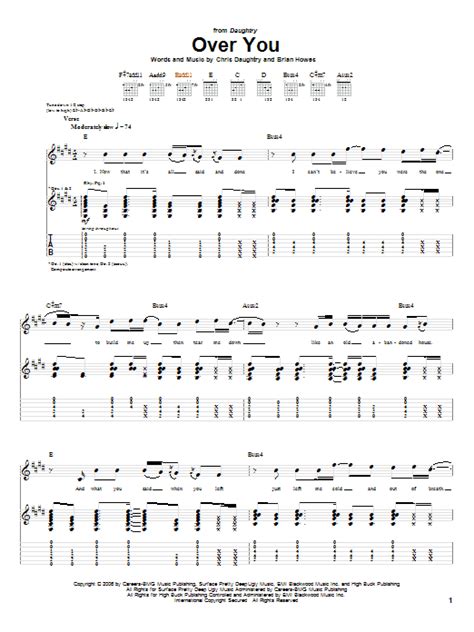 Over You by Daughtry - Guitar Tab - Guitar Instructor