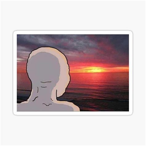 "Wojak watching the sunset" Sticker for Sale by Chaiser | Redbubble