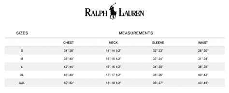 Polo ralph lauren t shirt size chart online Tiverton – best women ...