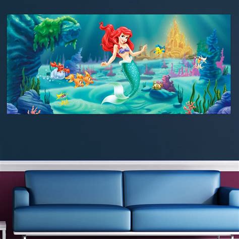 Poster géant Ariel La Petite Sirene Princesse Disney intisse 202X90 CM ...