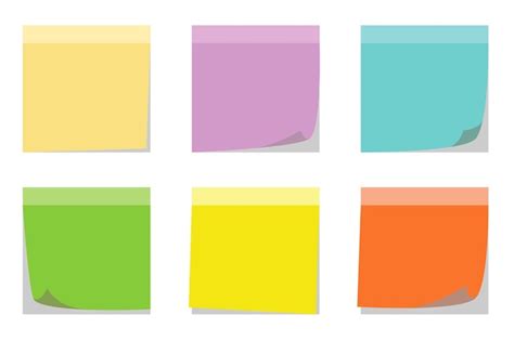 Colors set of sticky notes isolated | Premium Vector