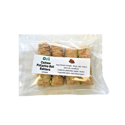 Cashew Pistachio Roll Baklava (4pcs) - Orii Vegan Market