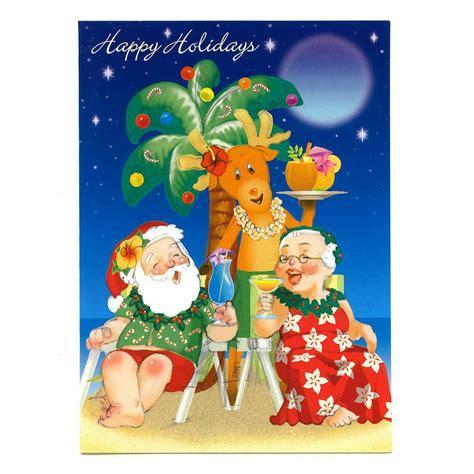 Holiday Happy Hour Hawaiian Christmas Cards Box of 12 - Walmart.com ...